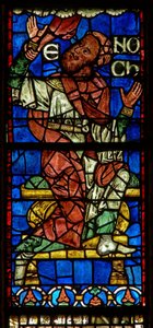 vetrata raffigurante una figura genealogica: Enoch da English School