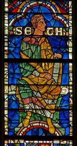 Vetrata raffigurante una figura genealogica: Semel