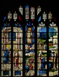 Finestra s3 raffigurante scene della Trasfigurazione e della Resurrezione da English School
