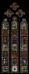 Finestra w40 raffigurante San Pietro e finestra del pellegrino da English School