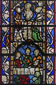 Vetrata w43 raffigurante San Giovanni Battista al Battesimo di Cristo nel fiume Giordano da English School