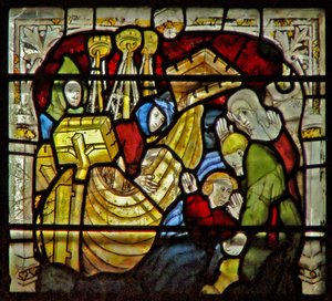 Vetrata w5 raffigurante una scena della vita di San Guglielmo