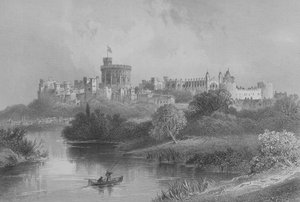 Castello di Windsor, da The Gallery of Geography di Rev. Thomas Milner, pubblicato c.1880 da English School