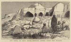 Con il Generale Sir Samuel Browne, notevoli Caverne Buddhiste vicino a Jellalabad da English School