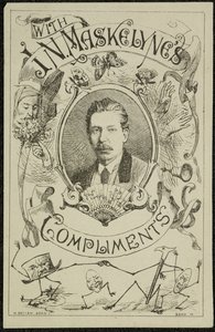 Con i complimenti di J. N. Maskelyne, c.1875 (incisione) da English School