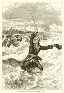 Sbarco di Wolfe a Louisburg, 1758 da English School