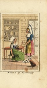 Donne della Normandia, Francia, in una cucina
