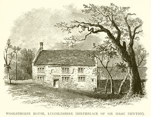 Casa di Woolsthorpe, Lincolnshire (Luogo di nascita di Sir Isaac Newton) da English School
