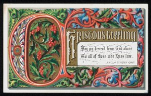 Parole di un canto anglo-normanno, biglietto di auguri di Natale