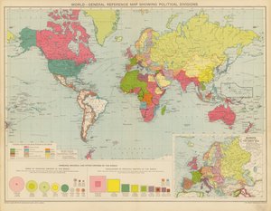 Mondo, mappa di riferimento generale che mostra le divisioni politiche da English School