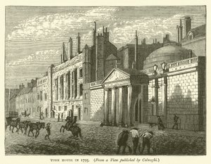 York House nel 1795, da una vista pubblicata da Colnaghi da English School