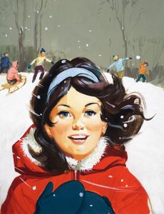 Giovane ragazza che si gode la neve da English School