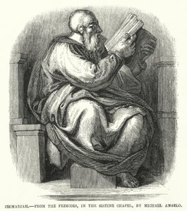 Zaccaria, dagli affreschi nella Cappella Sistina, di Michelangelo da English School