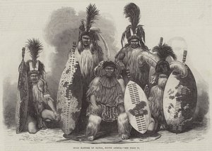 Zulu Kaffirs del Natal, Sudafrica (incisione) da English School