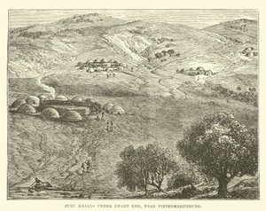 Kraal Zulu sotto Zwart Kop, vicino a Pietermaritzburg da English School