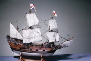 Modello in scala 1:60 del Mayflower del 1620