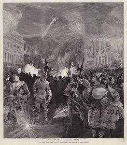 Processione del Giorno di Guy Fawkes a Lewes, Sussex, 5 novembre 1892 da Enoch Ward