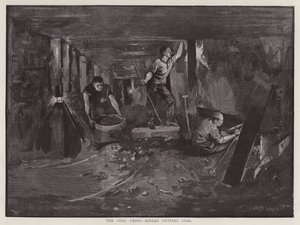 Minatori che lavorano sottoterra alla faccia del carbone da Enoch Ward