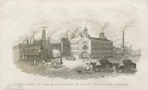 Burslem - fabbrica di Enoch Wood & Sons: incisione in acciaio da Enoch Wood