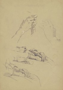 Sei studi di mani, c.1870-90 da Enoch Wood Perry