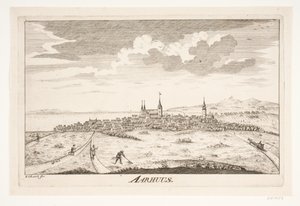 Prospetto di Århus da Erasmus Sigismund Resch