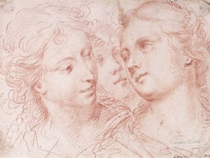 Tre studi di teste femminili