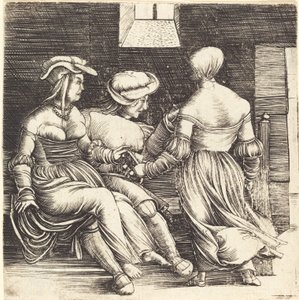 Giovane uomo e fanciulle