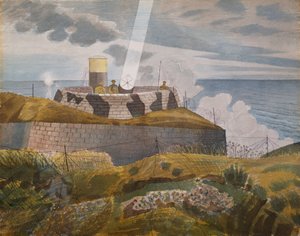 Faro di ricerca al crepuscolo, ottobre 1941 da Eric Ravilious