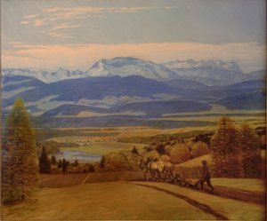 Contadino che ara in Engadina