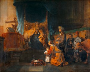 Anne et son epoux Elkana presentant au grand pretre Eli leur fils Samuel - Hannah e suo marito Elkana presentano il loro figlio Samuel al sommo sacerdote ... da Erich Lessing