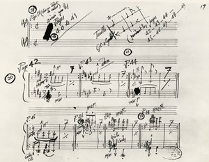 Manoscritto autografo di Parade da Erik Satie