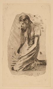 Giovane ragazza inginocchiata