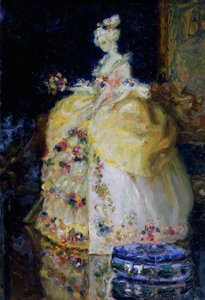 Signora del XVIII secolo, di Erminia Bruni Menin. Italia, XX secolo. da Erminia Bruni Menin
