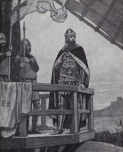 Re Edoardo III alla battaglia di Crécy, Francia, 26 agosto 1346 da Ernest (after) Board