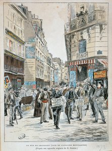 Francia, Parigi, Venditore di giornali in rue du Croissant all