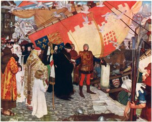 La partenza di Giovanni e Sebastiano Caboto da Bristol nel 1497 da Ernest Board