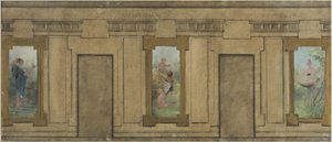 Schizzo per il Municipio di Courbevoie: Le età della vita. Gioventù. Infanzia. Gioventù da Ernest Delahaye