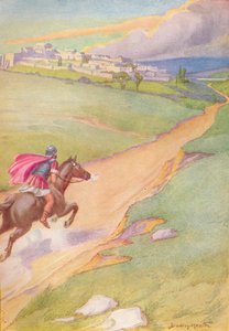 Un messaggero è stato visto spronare il suo cavallo verso la città, c1912