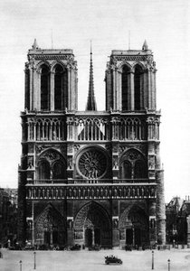Vista frontale di Notre Dame, Parigi, 1931 da Ernest Flammarion