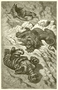 Il leone, la tigre e la volpe da Ernest Henry Griset