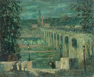 Ponte Alto di Notte, New York City, c. 1910-1920 da Ernest Lawson