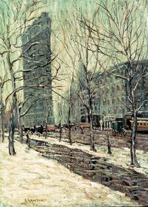 Il Flatiron Building, New York, c.1903-05 da Ernest Lawson