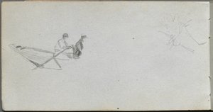 Taccuino, pagina 04: Figure in una barca da Ernest Meissonier