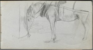 Taccuino, pagina 06: Studio di un cavallo da Ernest Meissonier