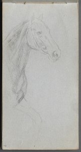 Quaderno di schizzi, pagina 07: Studio di un cavallo da Ernest Meissonier