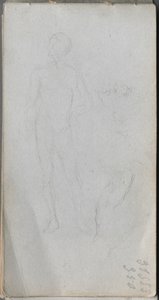 Quaderno di schizzi, pagina 100: Figura nuda, profilo da Ernest Meissonier