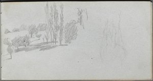 Taccuino, pagina 18: Studio di un Cavallo e Studio di un Paesaggio