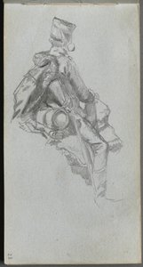 Taccuino degli schizzi, pagina 23: Soldato seduto da Ernest Meissonier
