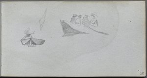 Taccuino, pagina 25: Studi di figure in barche da Ernest Meissonier
