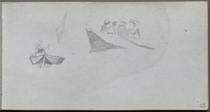 Taccuino, pagina 25: Studi di figure in barche da Jean Louis Ernest Meissonier